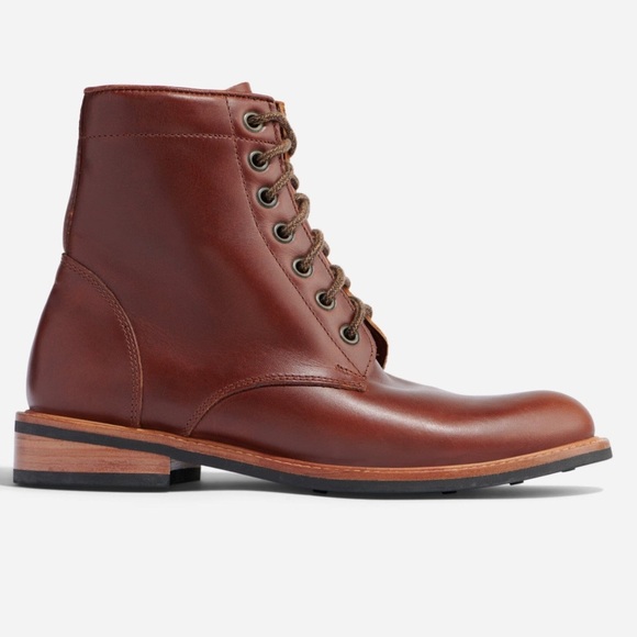 Nisolo Amalia Leather Combat Boots Brandy Size 6.5 - Picture 1 of 8